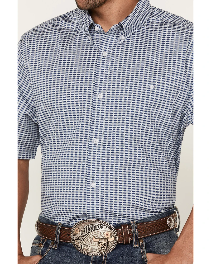 RANK 45® Men's Herd Small Geo Print Short Sleeve Button-Down Western Shirt