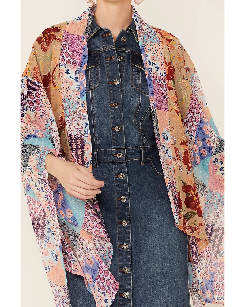 LaBiz Women's Floral Short Kimono