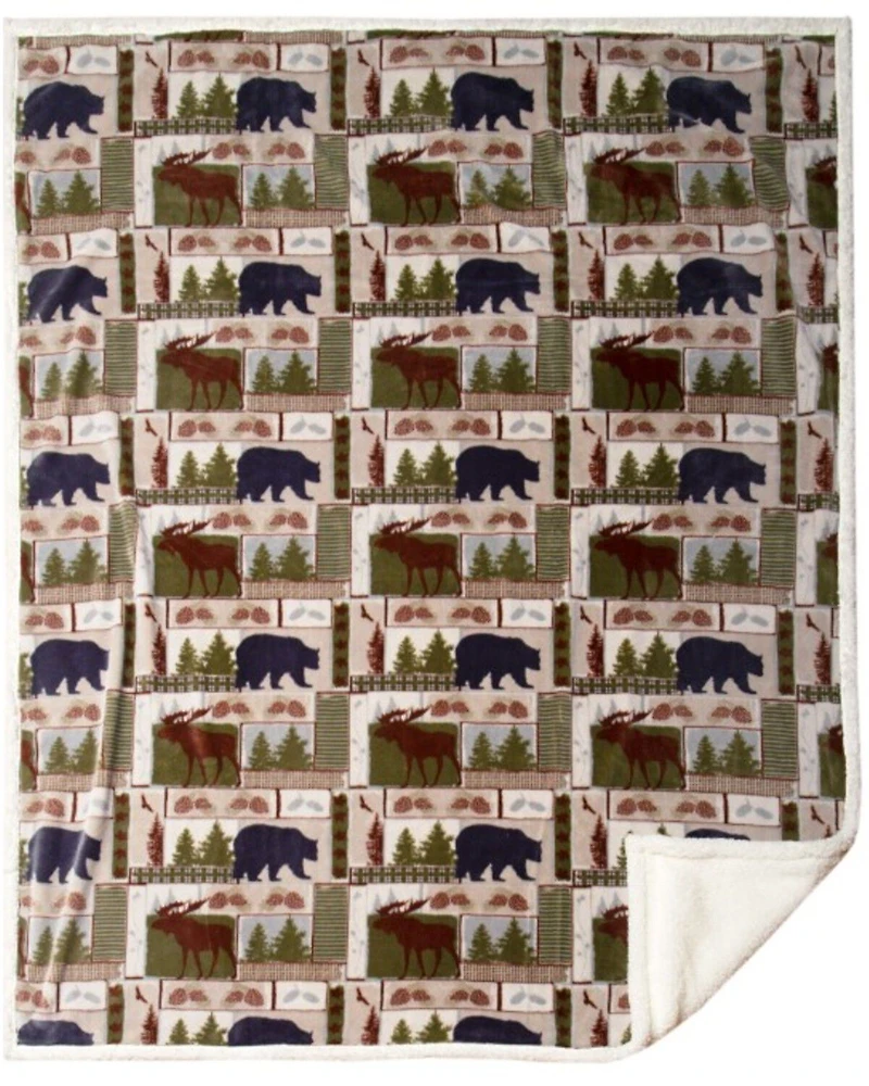 Carstens Home Vintage Lodge Plush Throw
