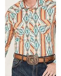 Rock & Roll Denim Men's Southwestern Long Sleeve Pearl Snap Western Shirt