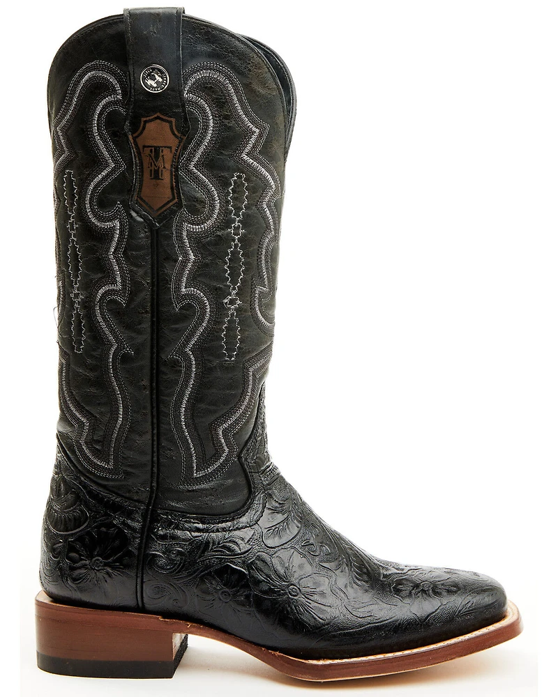 Tanner Mark Women's Mendocino Tooled Western Boots - Broad Square Toe