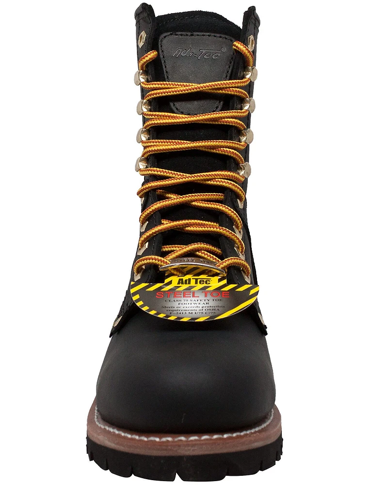Ad Tec Men's 9" Waterproof Logger Work Boots - Steel Toe