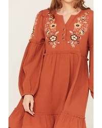 Jolt Women's Embroidered Gauze Mini Dress