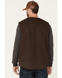 Hawx Men's Weathered Canvas Zip-Front Sherpa Lined Work Vest - Big