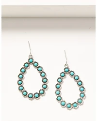 Shyanne Women's Silver Floral & Turquoise Beaded Dangle Earrings