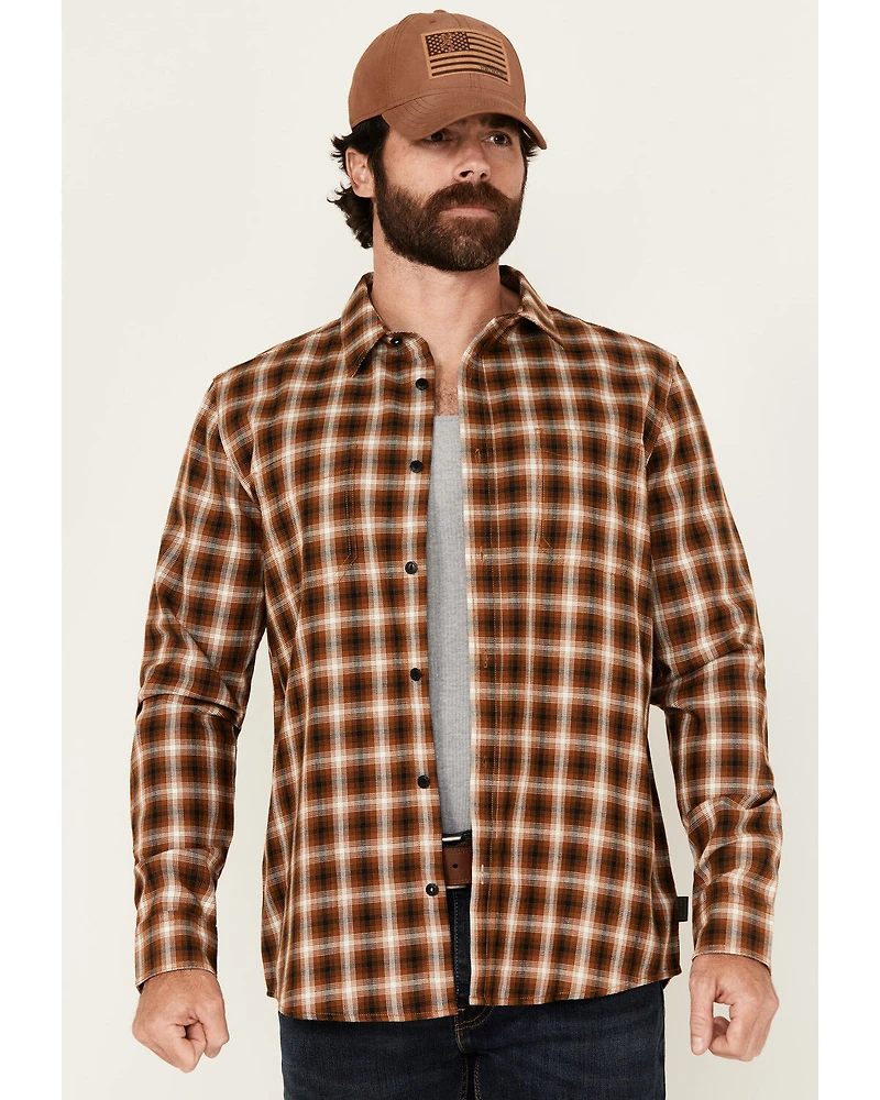 Brothers and Sons Men's Dorado Plaid Print Long Sleeve Button-Down Western Shirt