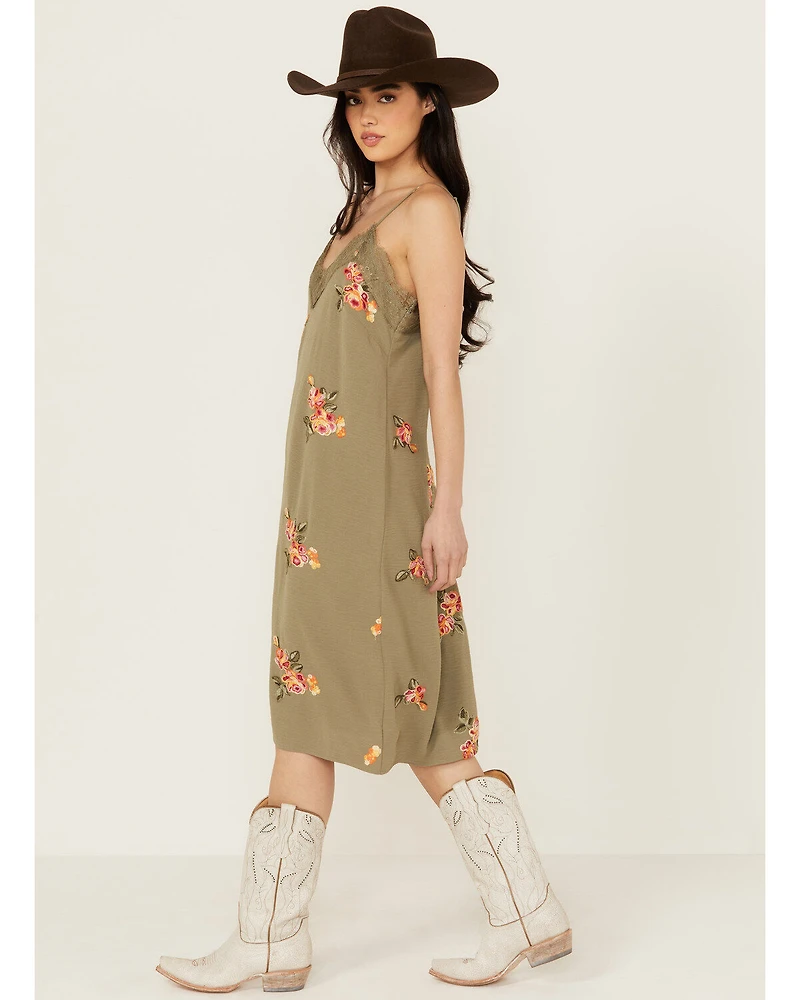 Wild Moss Women's Embroidered Midi Dress