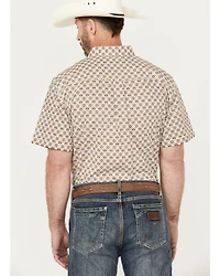 RANK 45® Men's Buckaloo Print Short Sleeve Button-Down Stretch Western Shirt