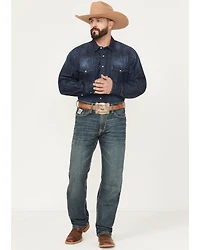 Cinch White Label Relaxed Fit Mid Rise Jeans Dark Stonewash