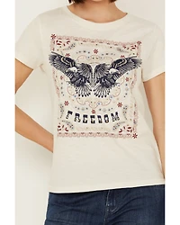 Shyanne Women's Be Free Studded Short Sleeve Boyfriend Graphic Tee