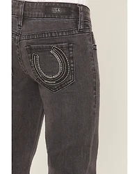 Rock & Roll Denim Girls Horseshoe Embroidered Bootcut Stretch Jeans