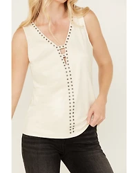 Idyllwind Women's Lilywood Beaded Front Faux Suede Tank Top
