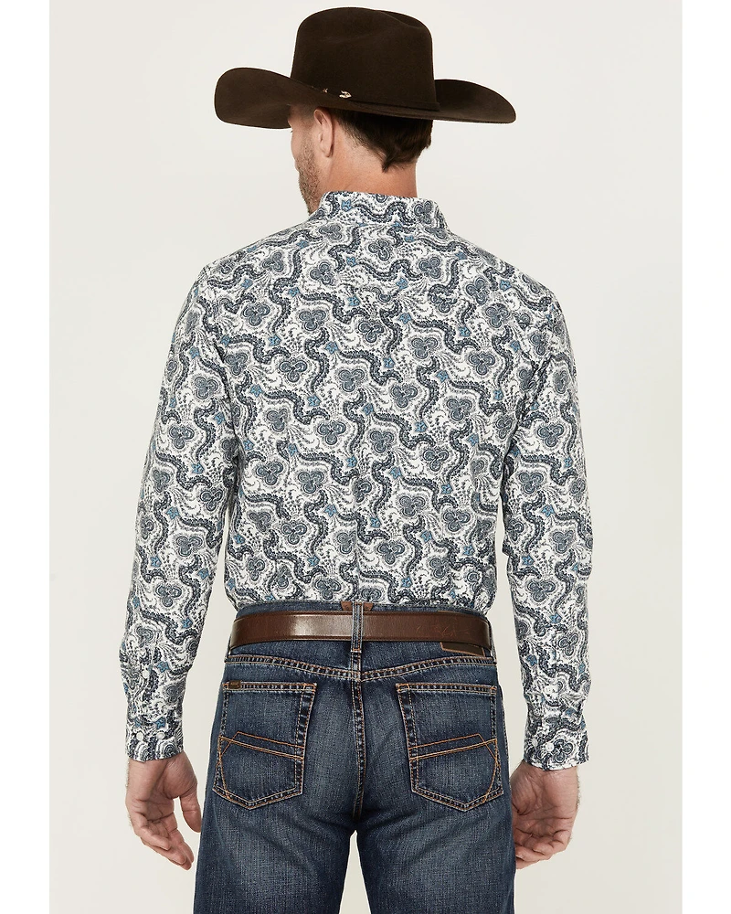 Gibson Men's Pop Paisley Print Long Sleeve Button-Down Western Shirt