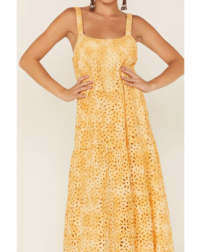 Jen's Pirate Booty Women's Flower Power Eyelet Lace Maxi Dress