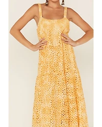 Jen's Pirate Booty Women's Flower Power Eyelet Lace Maxi Dress