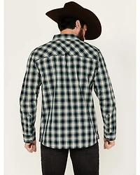 Moonshine Spirit Men's Autograph Plaid Print Long Sleeve Snap Western Shirt