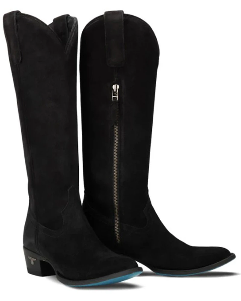 Lane Women's Plain Jane Suede Tall Western Boots - Round Toe