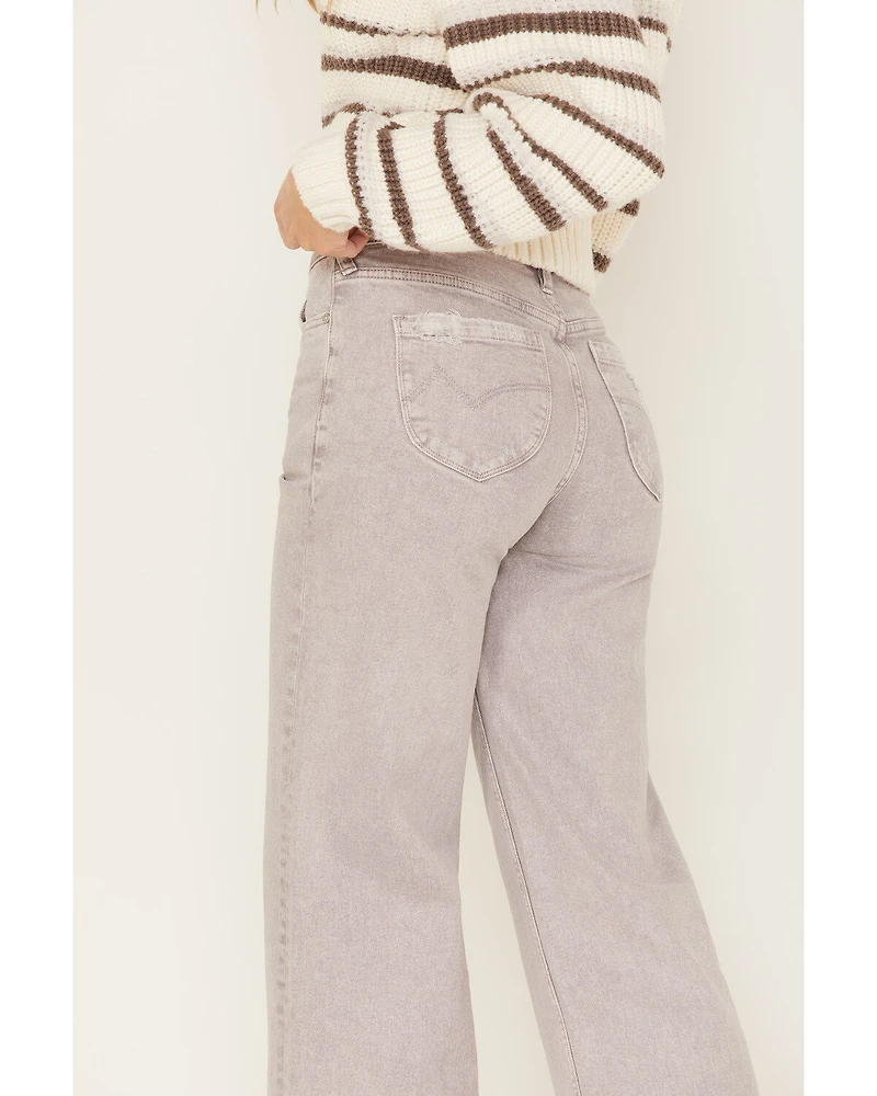 Cleo + Wolf Women's High Rise Loose Straight Jeans