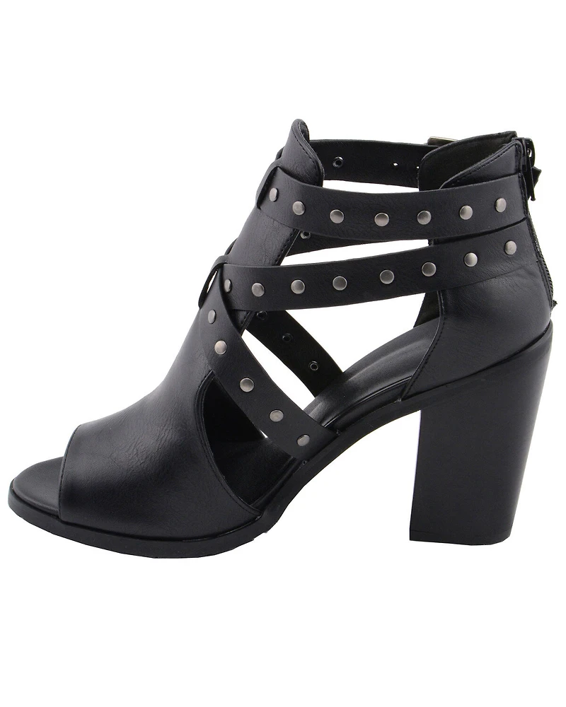 Milwaukee Performance Women's Platform Heel Studded Strap Sandals