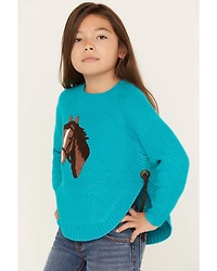 Cotton & Rye Girls' Horse Graphic Sweater