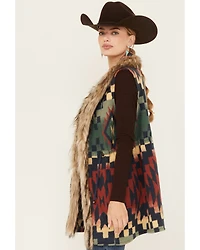 Tasha Polizzi Women's Southwestern Print Blanket Saddle Vest