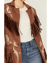 Rock & Denim Women's Suede Fringe Jacket