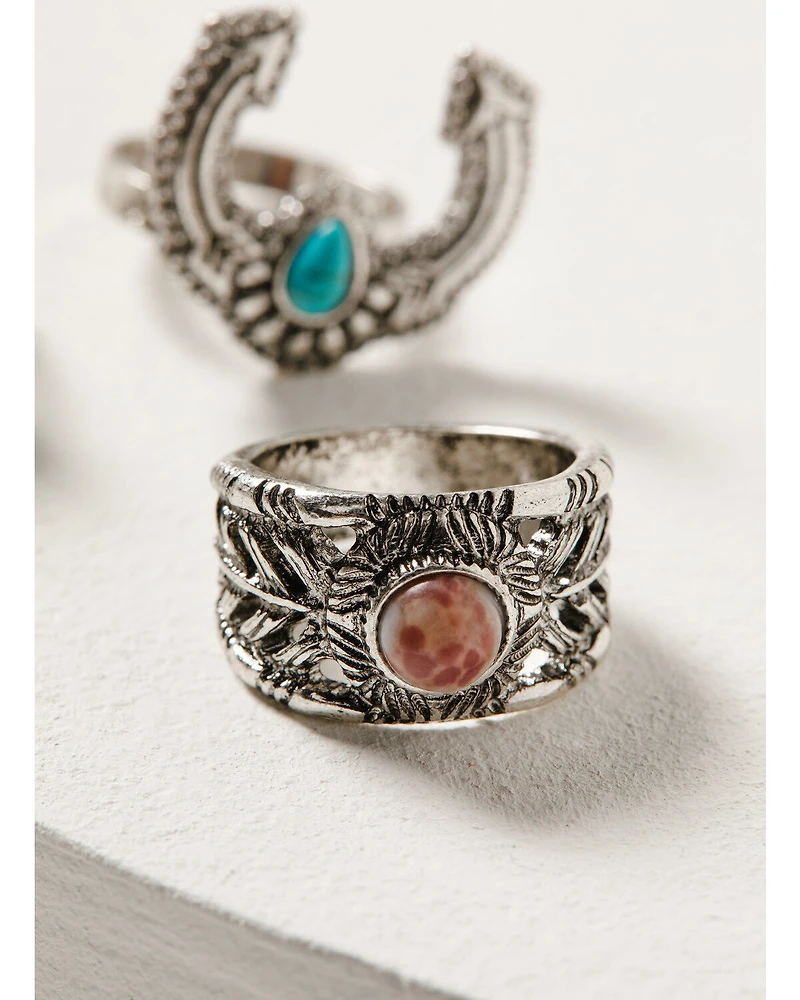 Shyanne Women's Wildflower Bloom Ring Set - 3-Piece