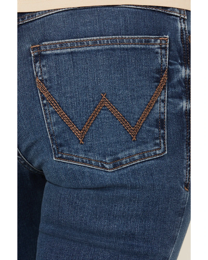Wrangler Women's Jennifer Dark Wash Mid Rise Willow Ultimate Riding Stretch Bootcut Jeans