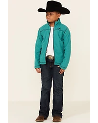 Powder River Outfitters Boys' Honeycomb Performance Zip-Front Fleece Jacket