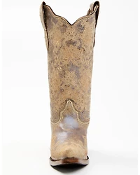 Circle G Women's Brown Floral Embroidery Western Boots - Snip Toe