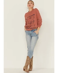 Cleo + Wolf Women's California Classic Graphic Thermal Pullover Sweatshirt