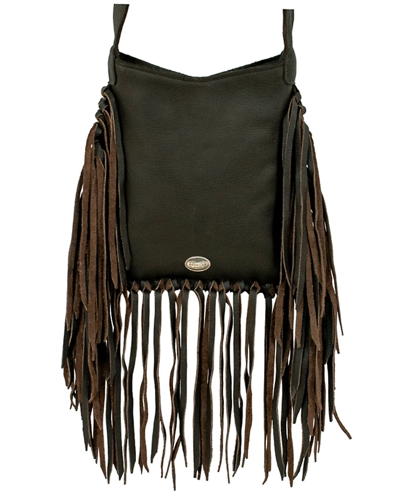 American West Women's Brindle Hair-On Fringe Saddle Crossbody