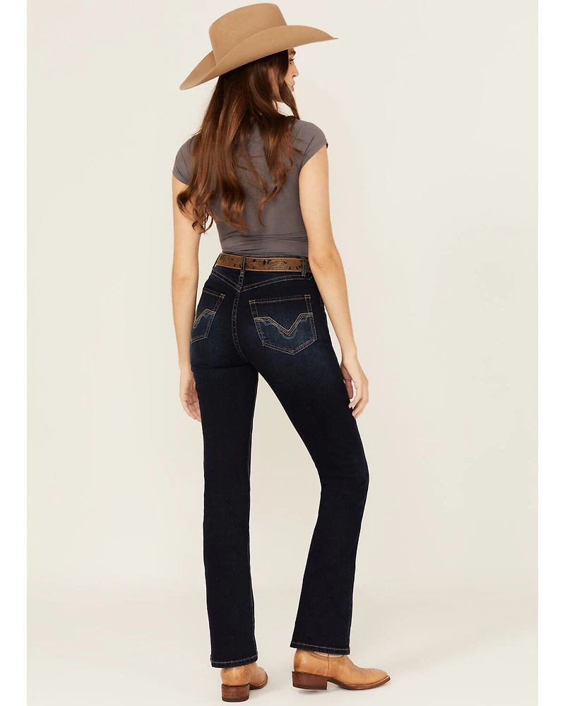 Rock & Roll Denim Women's Dark Wash High Rise Bootcut Stretch Jeans