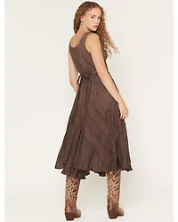 Scully Women's Lace-Up Jacquard Midi Dress
