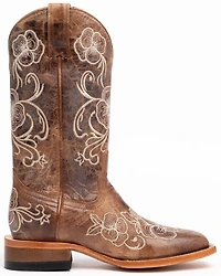 Shyanne Women's Lasy Floral Embroidered Western Boots - Broad Square Toe