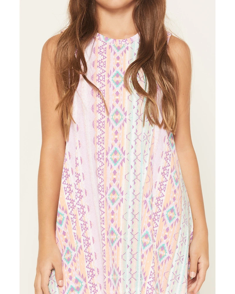 Wrangler Girls' Southwestern Print Sleeveless Dress