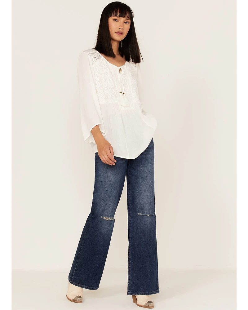 Cotton & Rye Women's Long Puff Sleeve Top