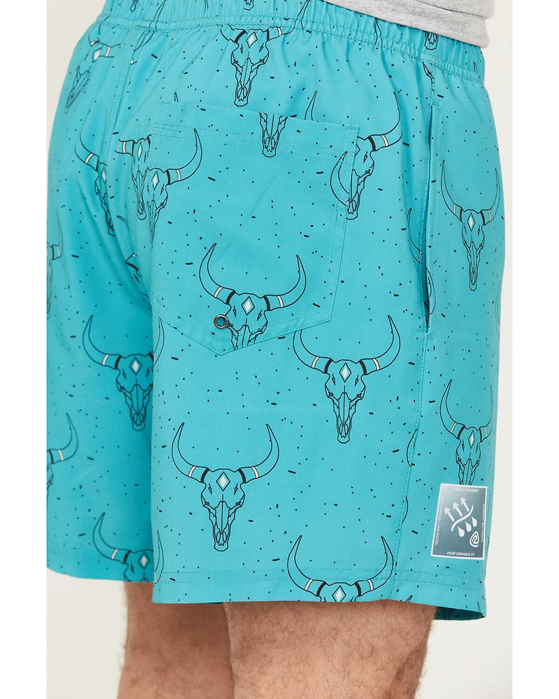Rock & Roll Denim Men's Caribbean Long Horn Stretch Volley Shorts