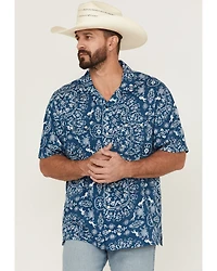 Wrangler Men's Western Print Short Sleeve Snap Shirt