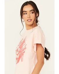 Youth Revolt Women's Hell on Heels Rolled Short Sleeve Graphic Tee