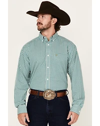 Ariat Men's Wrinkle Free Gus Plaid Print Long Sleeve Button-Down Western Shirt