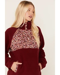 Cleo + Wolf Women's Sherpa Half Button Pullover