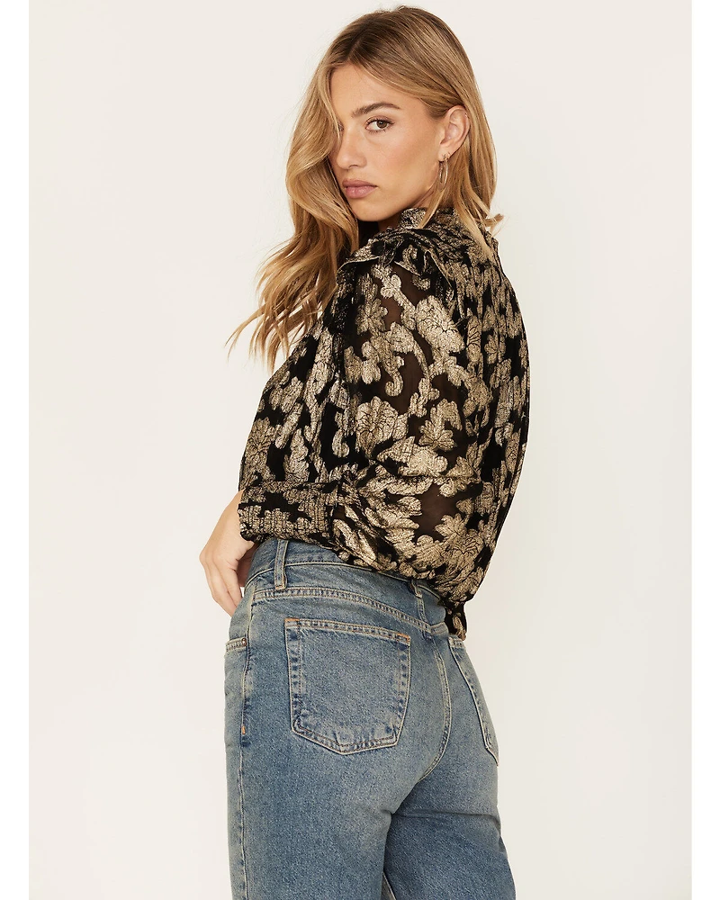 Revel Women's Floral Smocked Waist Top