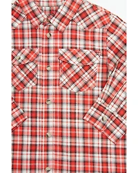 Wrangler Toddler Boys' Plaid Print Long Sleeve Snap Western Shirt