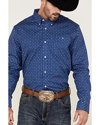 RANK 45® Men's High Roller Geo Print Long Sleeve Button-Down Western Shirt