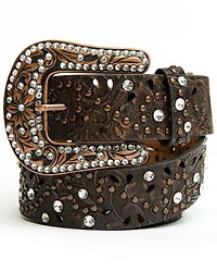Shyanne Women's Brown Floral Embossed Western Belt