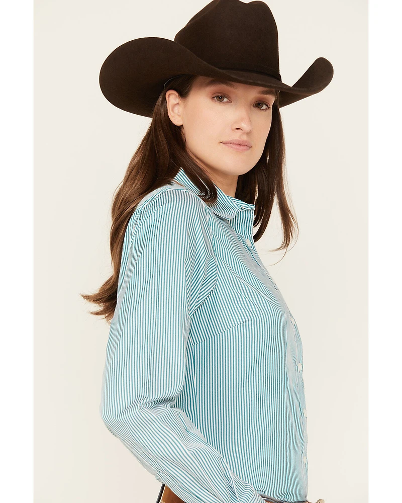 Cinch Women's TENCEL™ Striped Long Sleeve Button-Down Western Core Shirt