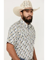 Gibson Men's Geo Print Short Sleeve Snap Western Shirt