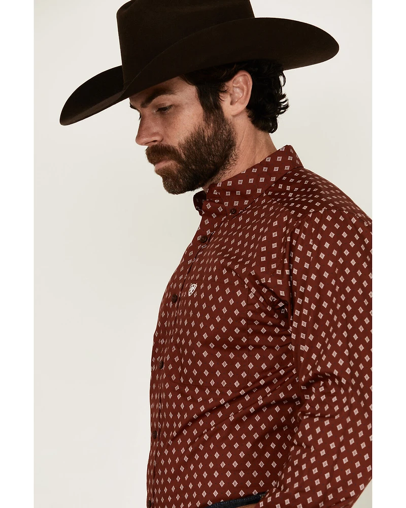 Ariat Men's Pax Geo Print Long Sleeve Button-Down Western Shirt