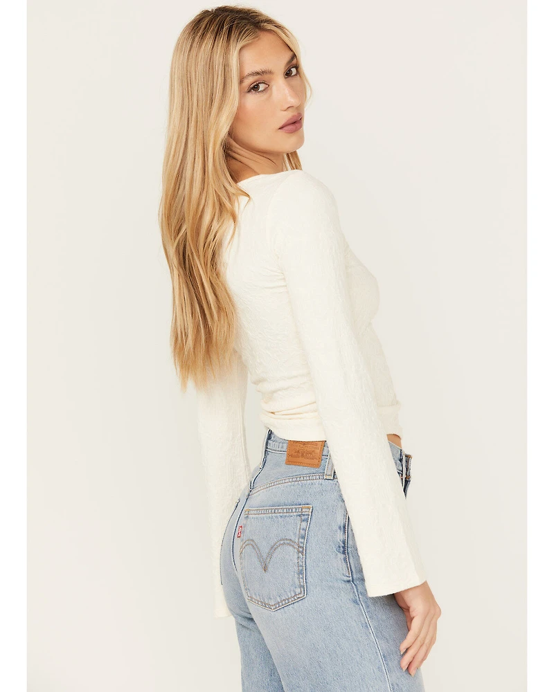 Shyanne Women's Lace Insert Long Sleeve Top
